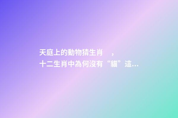 天庭上的動物猜生肖，十二生肖中為何沒有“貓”這一屬相